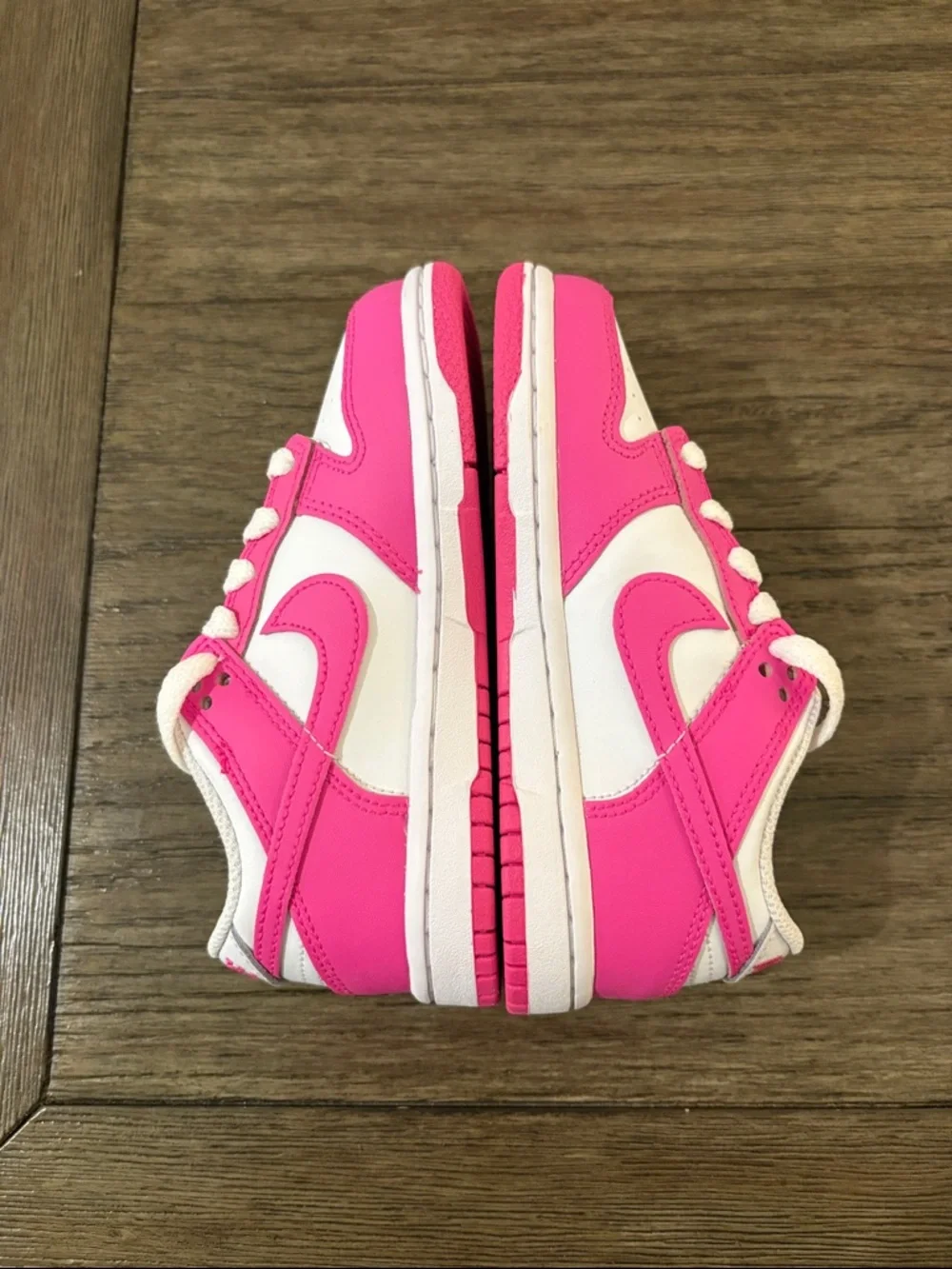 NIB [Nike] Dunk Low Top Shoes Sneakers Fuchsia Pink/White Little Kids Youth 11 C - Picture 12 of 16
